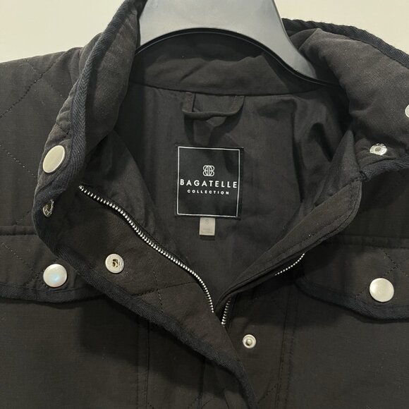 Bagatelle Quilted Patch Padded Snap-up Anorak Jacket Cotton Tencel Black S - Picture 4 of 8